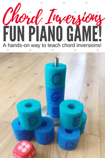 Using pool noodles to reinforce piano chord inversions.