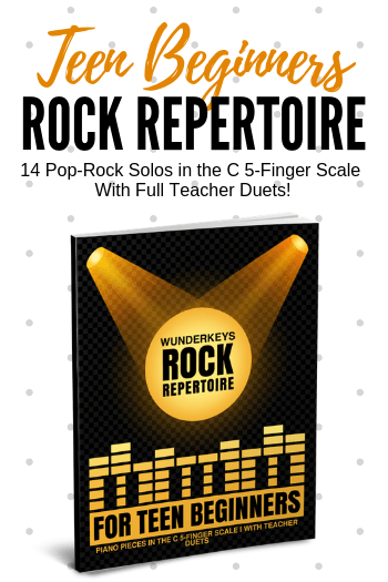 WunderKeys Rock Repertoire For Teen Beginners With Teacher Duets Piano Pieces In The C 5-Finger Scale 
