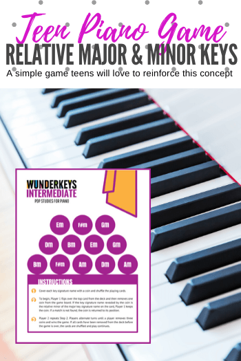 A piano game to reinforce relative major and minor keys.