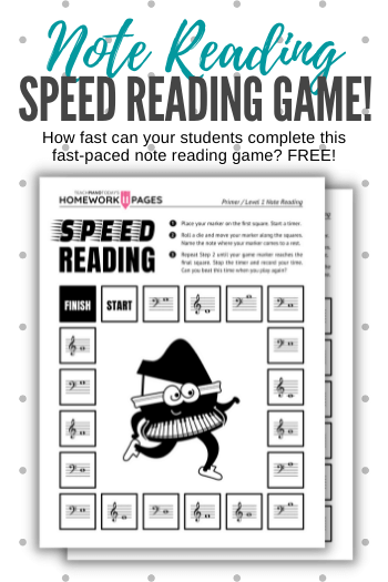 A speed reading piano game board