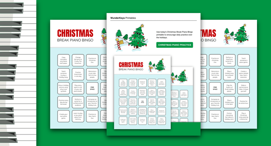 Christmas Break Piano Bingo