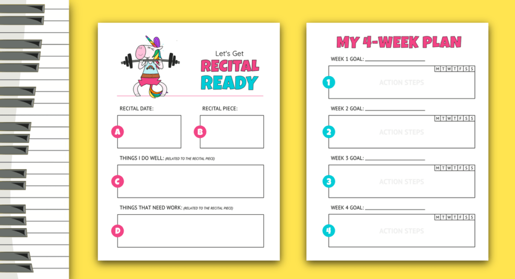 piano recital practice sheets