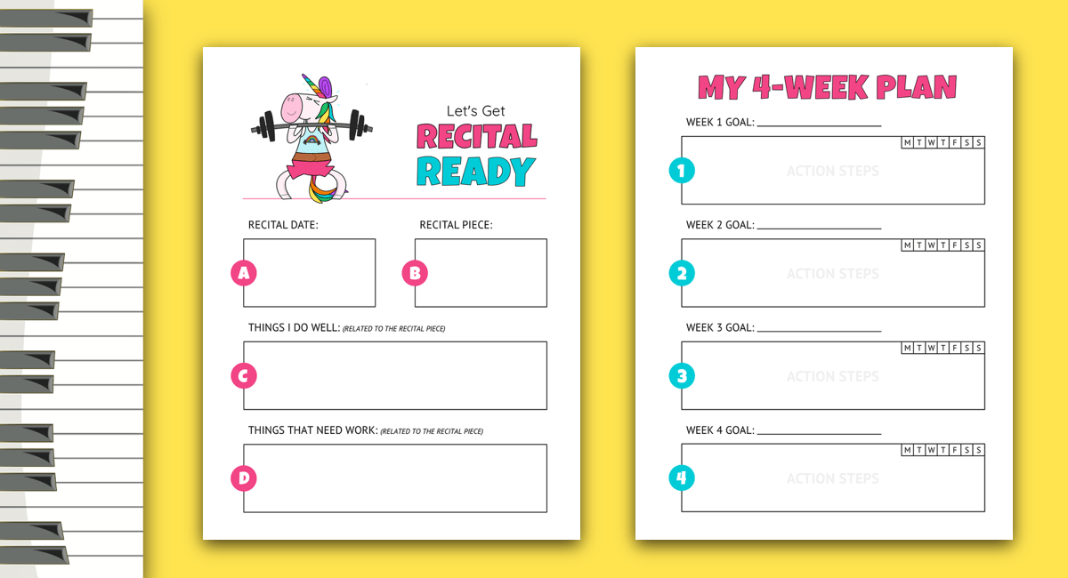 piano recital practice sheets
