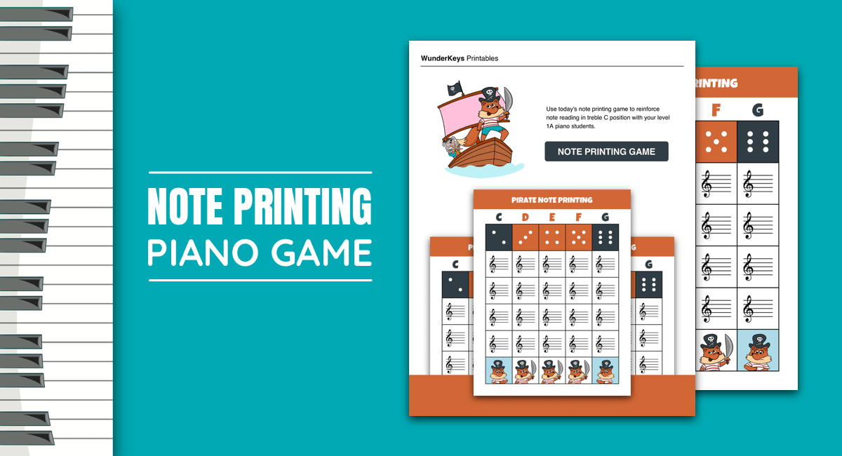 Note Printing With Pirates: A Level 1A Piano Game