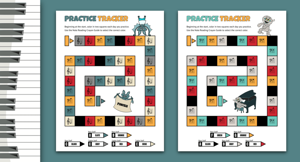 Halloween Piano Practice Trackers