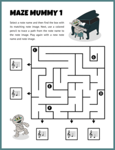 Halloween Note Reading Mazes - Teach Piano Today