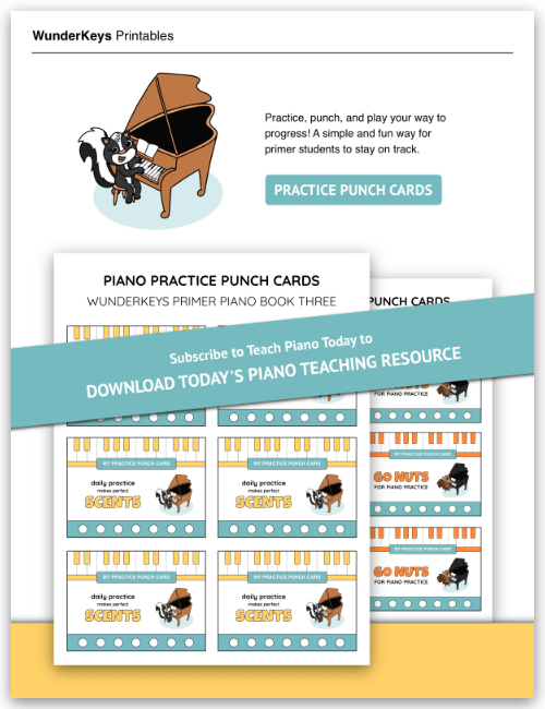 Piano Practice Punch Cards